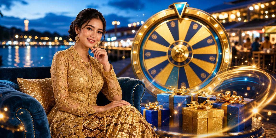 Meja roulette gaya Malaysia dengan pakaian kebaya tradisional di kasino mewah